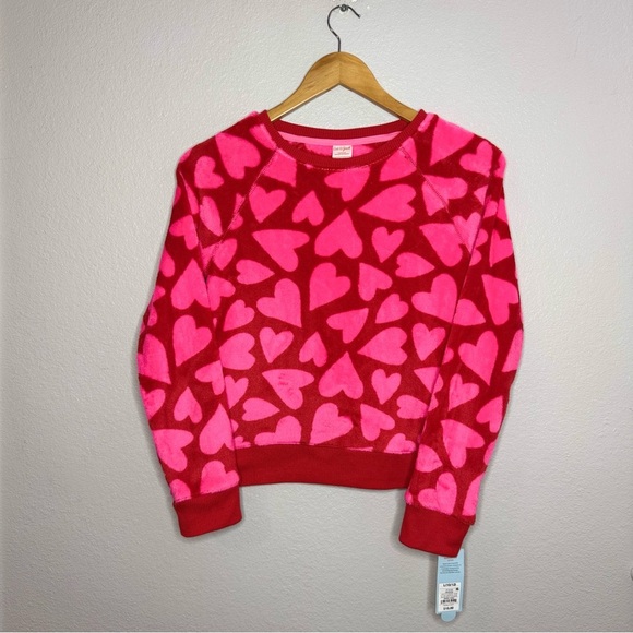 New Cat & Jack Red and Pink Heart Pullover Sweater Kids Size L (10/12) - Picture 9 of 9